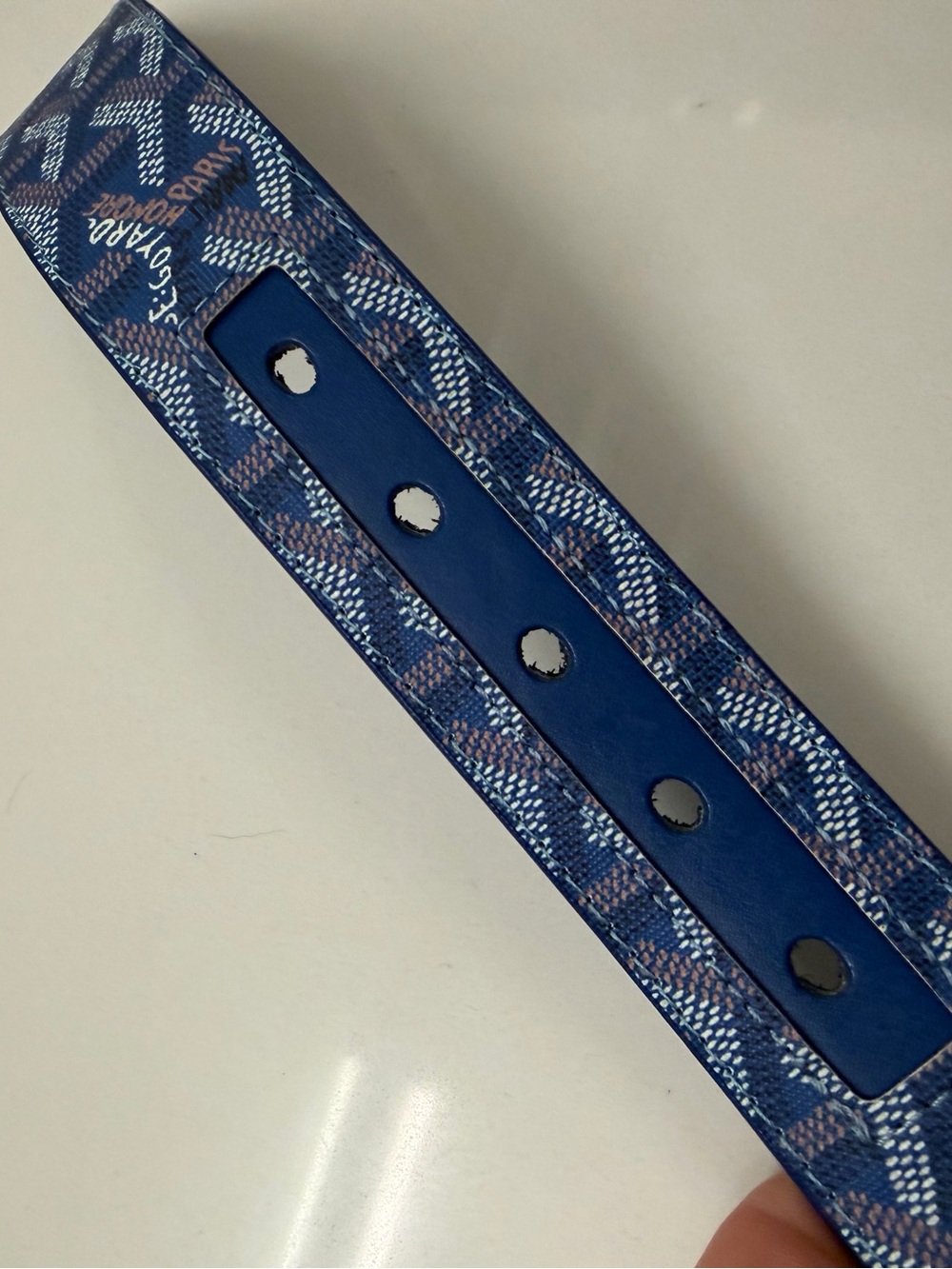Goyard Blue Monogram Belt – Size 30-32 Waist - Picture 14 of 16